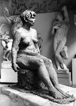 lifesized clay figure